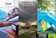 Load image into Gallery viewer, Backup Power Pack Long-Lasting Camping Travel Storage Battery For CPAP and BiPAP Machines