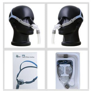 BMC P2 Nasal Pillow Mask with Headgear -Small, Medium, and Large Sizes Included